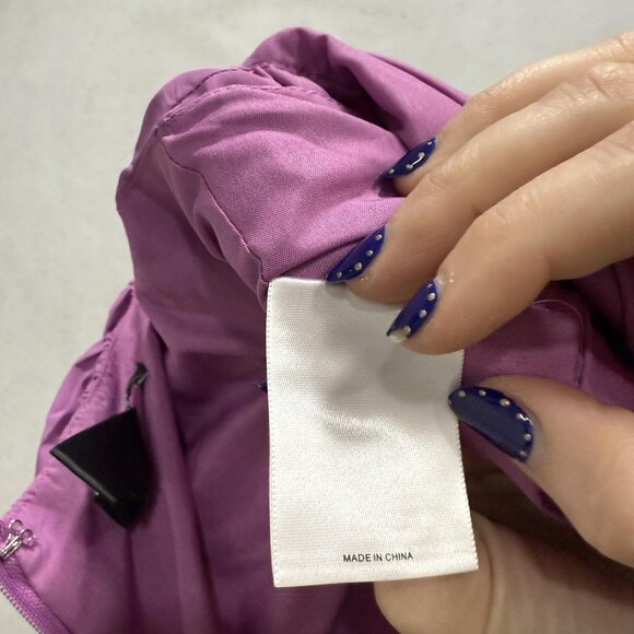 Express Romper Womens 2 Purple Puff Sleeve V Neck Mini Dress Conscious Edit - Picture 9 of 10